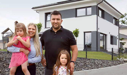 DAN-WOOD-FERTIGHAUS Hausserie Park inkl. Fundamentplatte und Garage ohne GRUND!