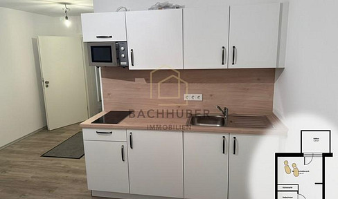 Senior-friendly, barrier-free 1-room apartment with balcony