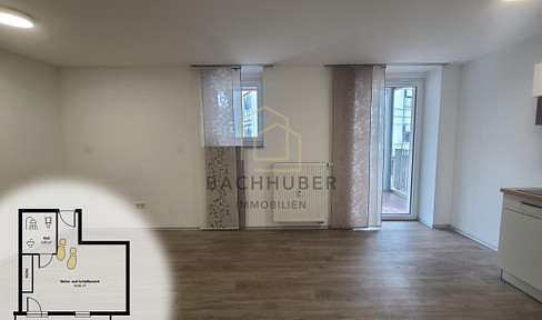 Modern, barrier-free 1-room apartment with balcony in Nabburg - ideal for all ages