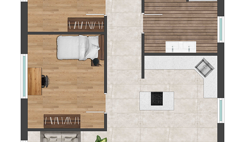 New building first occupancy, 3 room apartment with xxl south-facing balcony and parking space