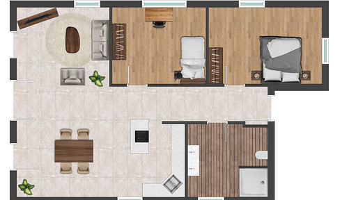New building first occupancy, 3 room apartment with xxl south-facing balcony and parking space
