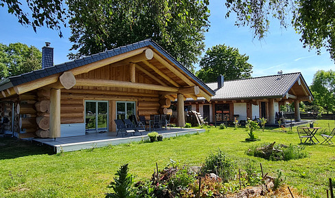 Property with natural log cabin in Fichtenhöhe OT Niederjesar