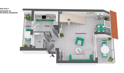 Two-level maisonette with loggia, balcony & garden in Cologne-Stammheim!