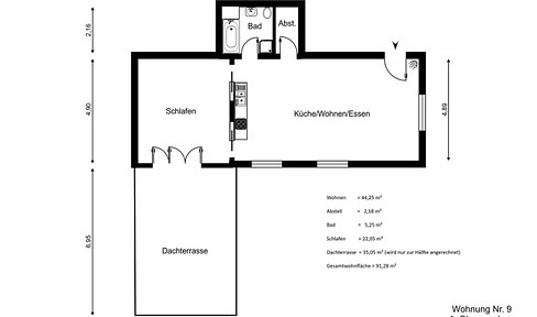 Beautiful, quietly located roof terrace apartment in Frankfurt Bornheim