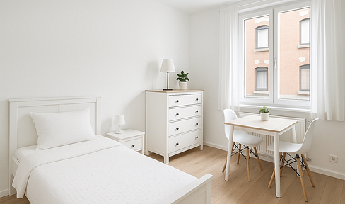 Room in shared flat for 4 people, 2 bathrooms, EBK, partly furnished