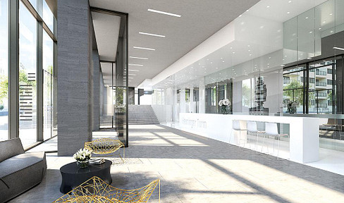 2 Zi.Whg. im Wahrzeichen HENNINGER TURM Frankfurt/Main, 24 Std. Concierge, Balkon, Küche