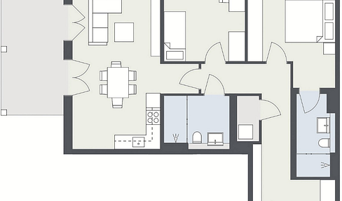3-room new-build apartment with terrace & private garden