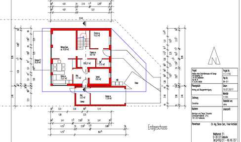 Well-maintained house with 208 square meters, 6 rooms, and parquet flooring, located in Karlsruhe.