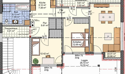 Moderne 3-Zimmerwohnung mit Dachloggia / Erstbezug nach Sanierung