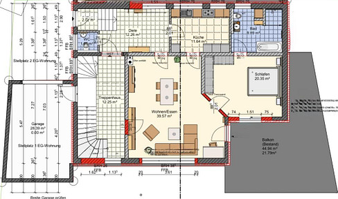 Modern, spacious 2-room apartment / first occupancy after renovation/ balcony