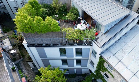Quiet, modern townhouse with large, green south-facing roof garden