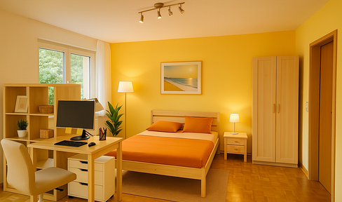 Furnished 1.5-room apartment, 64 sqm with kitchenette and garden in Stuttgart