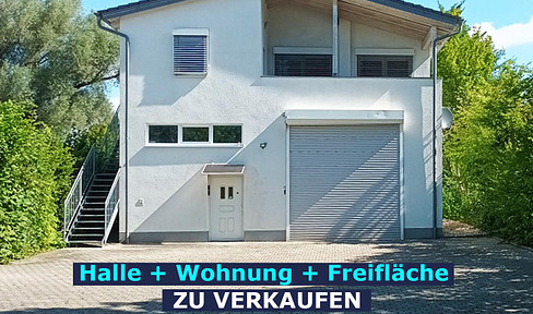 ++ Provisionsfrei ++ Halle mit heller Wohnung und großer Freifläche