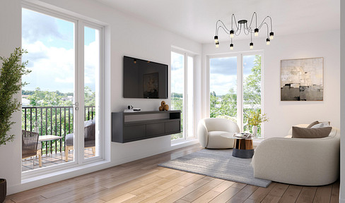 First-time occupancy: Penthouse apartment in a new building suitable for senior citizens including two balconies (WG7)