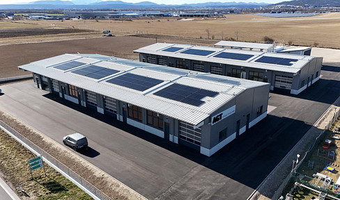 New construction: Industrial hall in Teesdorf, near the B17 highway. Sizes range from 154 to 399 square meters. Features include underfloor heating and is available for immediate occupancy.