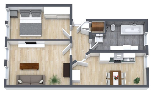 Frisch renovierte 2-Zimmer-Wohnung mit neuer Küche