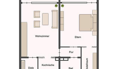 Newly renovated 2-room apartment with 2 balconies - for rent from 01.09. or 01.10.
