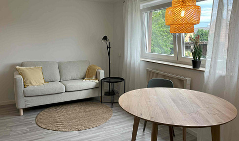 Very bright, fully furnished 2-room basement apartment in Esslingen-Zell / temporary living