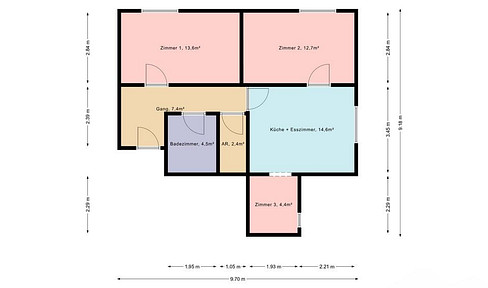 Commission-free 3-room apartment close to the border and center in Feldkirch with garage