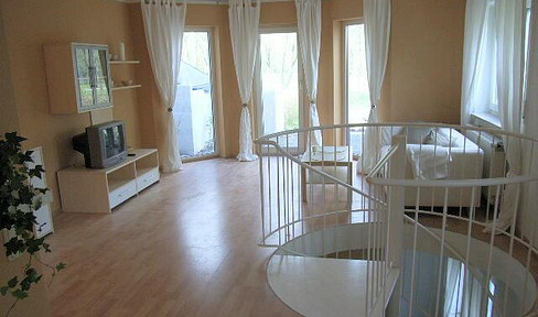 2-room apartment in Braunschweig over 2 floors directly on the Schunter nature reserve