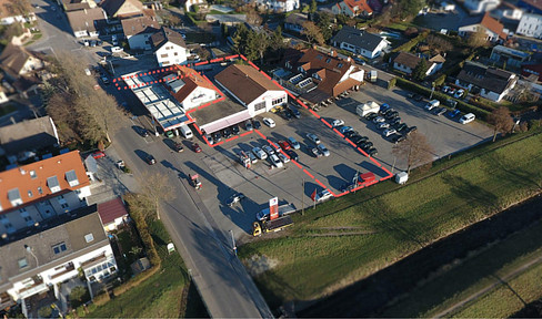 Gewerbefläche an der Autobahn mit Ausstellung, Büro, Werkstatt u. Lager zu vermieten