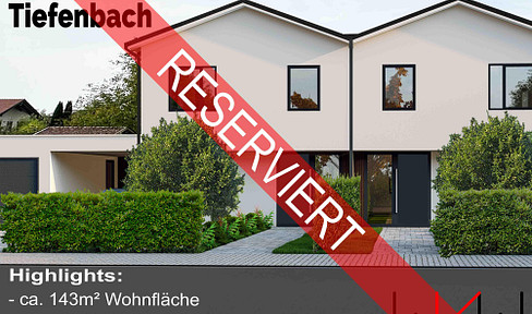Reserved: New detached house (KfW 40 standard) with solar panels and heat pump | approximately 143 m² | Tiefenbach, near Passau.