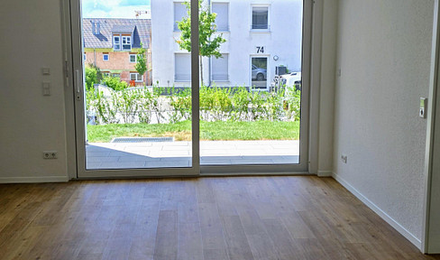 Bright, modern 2-room new-build apartment with garden