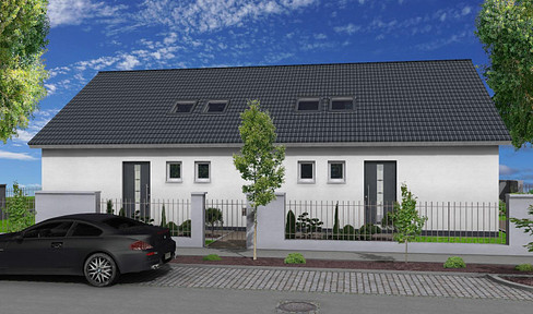 Ecological, sustainable new build as DHH KFW 55 eligible for subsidies - living comfort, almost complete.