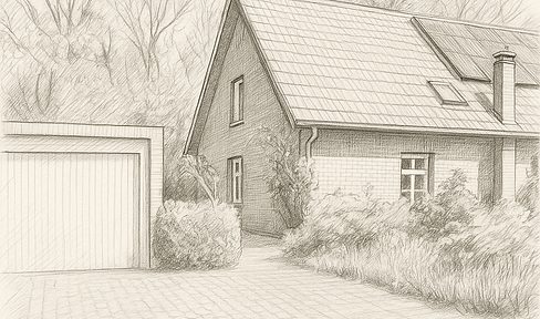 Quiet DHH in cul-de-sac with fireplace, south-facing terrace, garage - commission-free