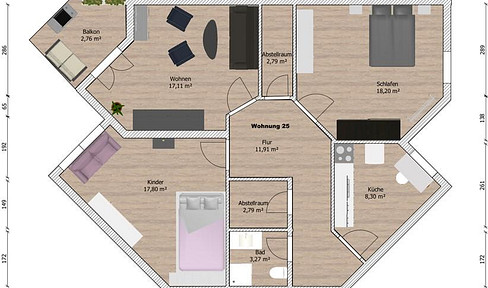 3-Zimmer Wohnung mit Balkon in Schöppenstedt WE025