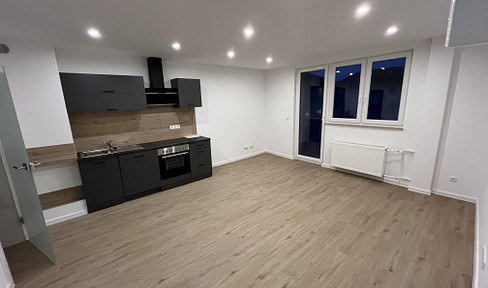Completely renovated, modern studio apartment with a balcony.