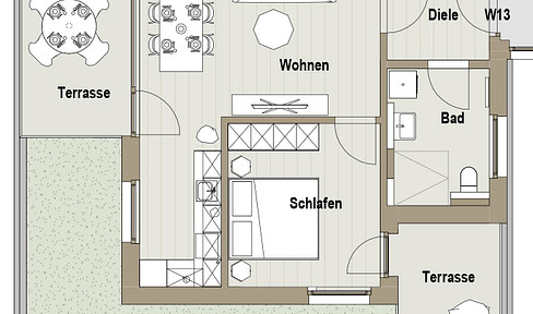 Fantastic top floor apartment with south and west-facing terraces