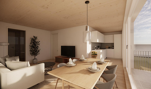 Far-reaching views and 2 terraces - 2-room apartment on the top floor