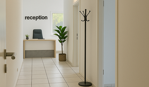 Modern 3-room office space (69 m²) with new fitted kitchen, shower room & storage/printer room