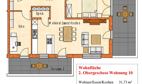 Penthouse with fitted kitchen for rent in Wernberg