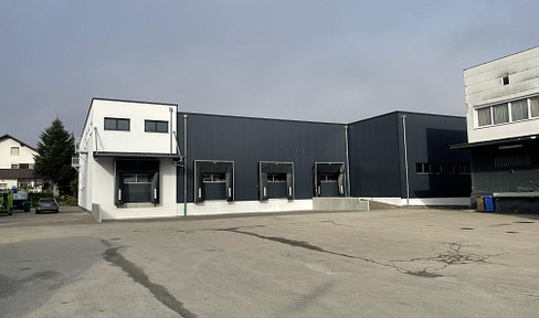 Heated logistics hall with office & ramps for rent in Passau-Heining