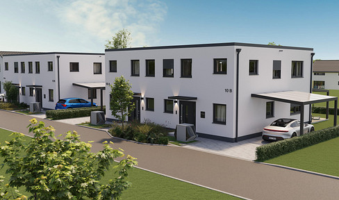 Doppelhaushälfte mit Carport und überdachter Terrasse