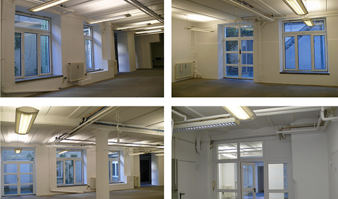 Loftähnliche Fläche (163m2) im Souterrain mit zwei Lichthöfen und separatem Kellerabteil 38 m2