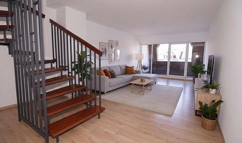 3.5 room apartment on 2 floors with balcony and janitor service