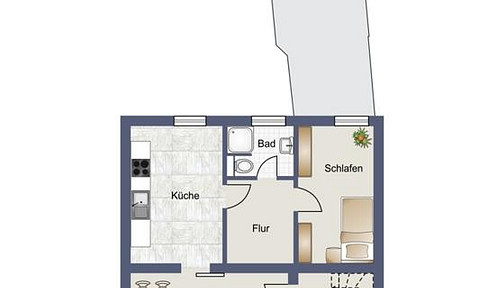 Spacious apartment with two rooms in Aachen-Eilendorf