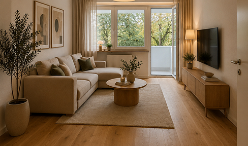 KERNSANIERTE 3-Zi-Wohnung | ERSTBEZUG | Parkett + Feinstein + Einbauküche + Balkon