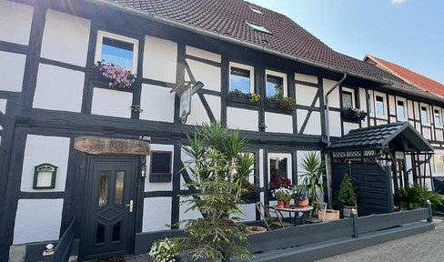 Historic and individual half-timbered house on the edge of the Harz Mountains