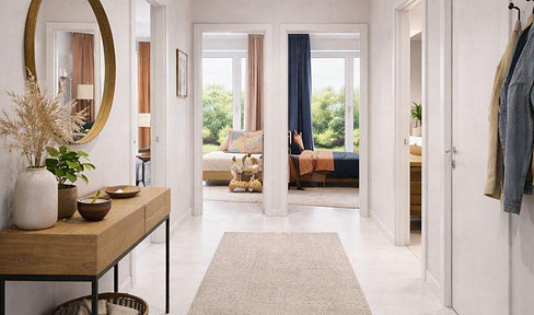 Ready-to-move-in, barrier-free 4-room family apartment with terrace and modern technology ready to move in