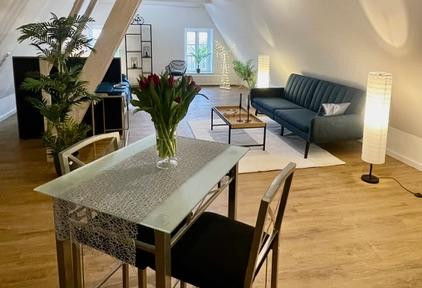 Denkmal-Wohntraum unter Reet: Dach-Appartment mit eigenem Gartenanteil