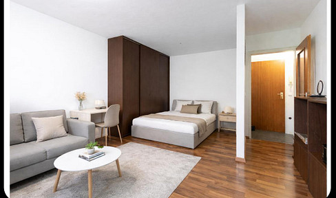 Gemütliche 1-Zimmer Wohnung, frisch renoviert mit neuer Einbauküche und Teilmöblierung