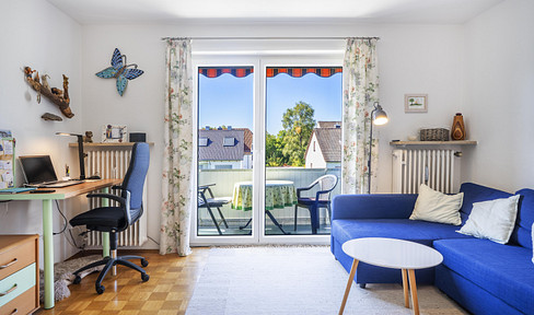 Bright 2-room apartment with balcony & garage