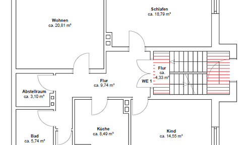 3-person shared flat at Röhrensee