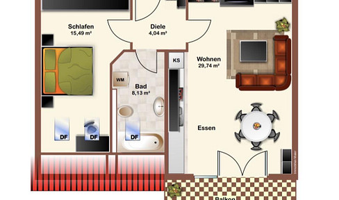 ruhig gelegene sehr gepflegte DG-Wohnung in Bad Birnbach