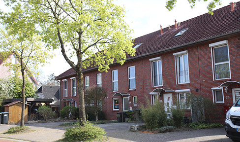 Partially renovated terraced house.
