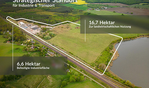23 ha Industrie- und Landwirtschaftsfläche mit Gleisanschluss